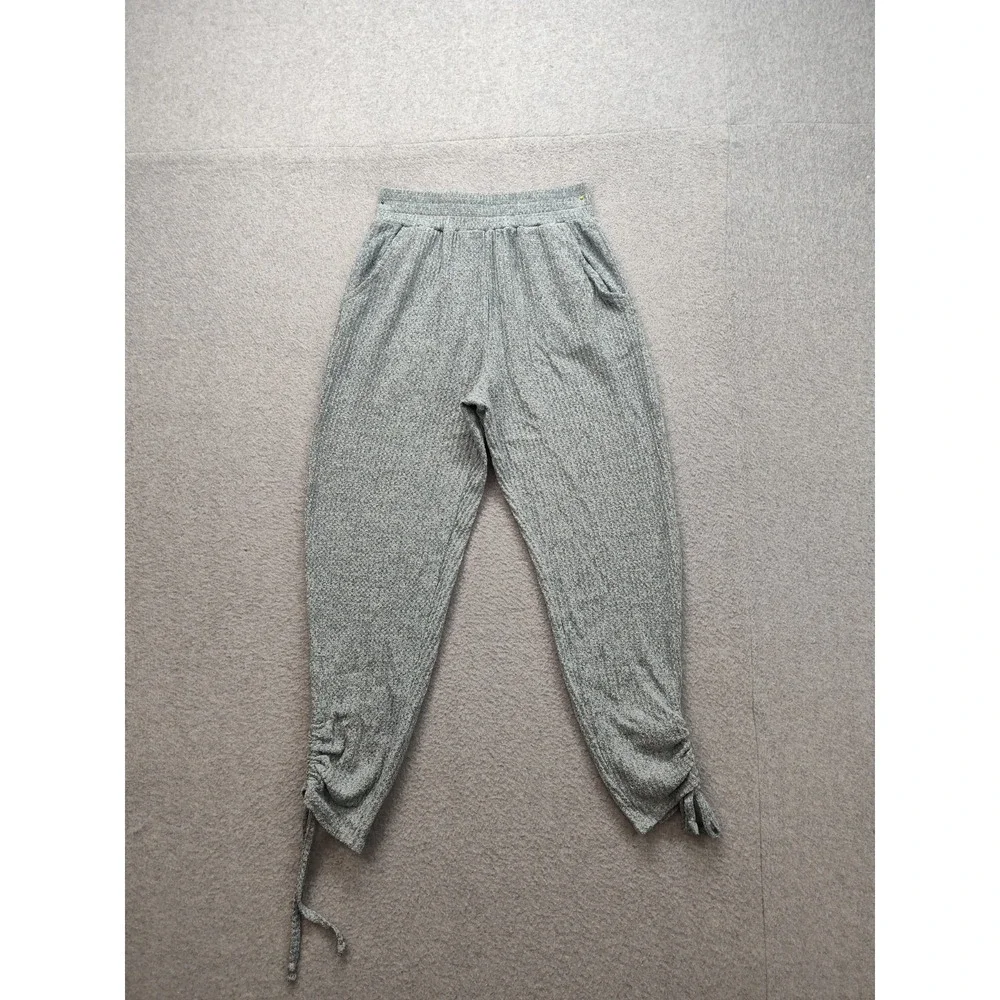 SO Women Athletic Pant S Gray Elastic Waist Pull On Ankle Pockets Drawstring Leg
